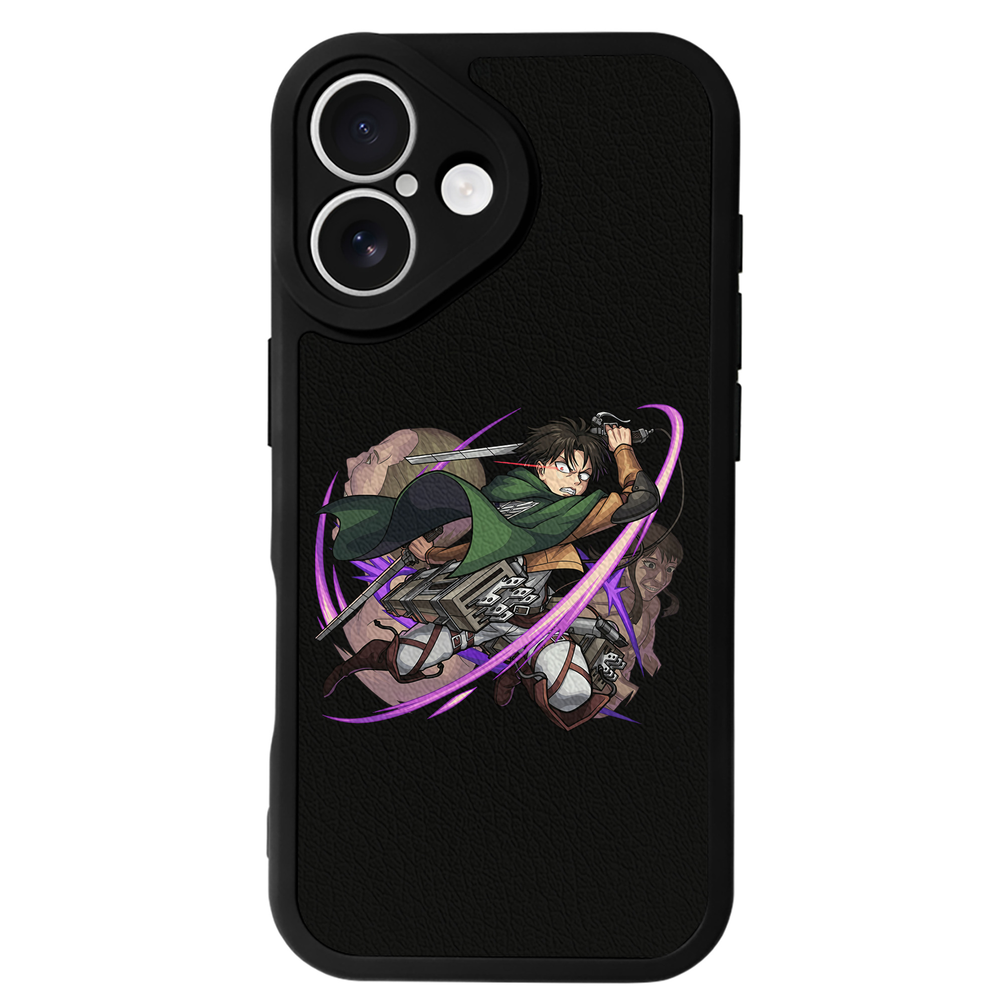 （画像用） 進撃の巨人 リヴァイ·アッカーマン Attack on Titan Levi Ackerman 【iPhone 16シリーズ対応】シリコンスマホケース（レザー調） 材質：シリコン